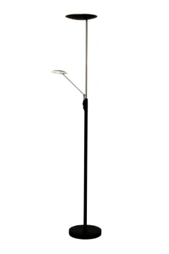 Aneta Lighting lattiavalaisin Cadiz upplight musta/teräs LED