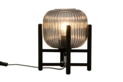 Aneta Lighting pöytävalaisin Vinda musta/savulasi