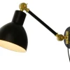 Aneta Lighting seinävalaisin Dublin musta / matta messinki