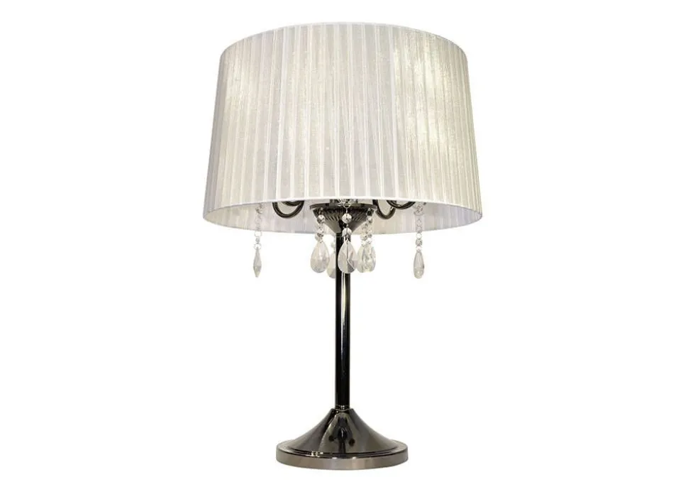 Design by Grönlund Crystal pöytävalaisin valkoinen/mustakromi