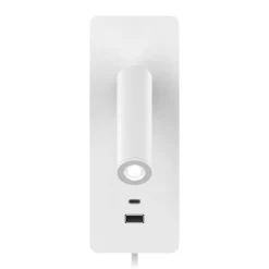 Design by Grönlund seinävalaisin Gent USB A+C valkoinen
