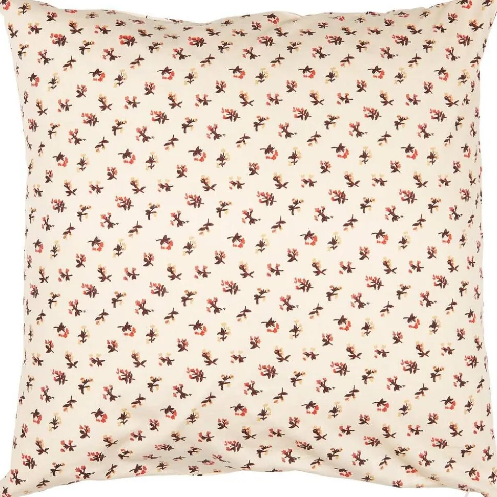 IB Laursen tyynynpäällinen Antonia beige kukat ruskea/punain