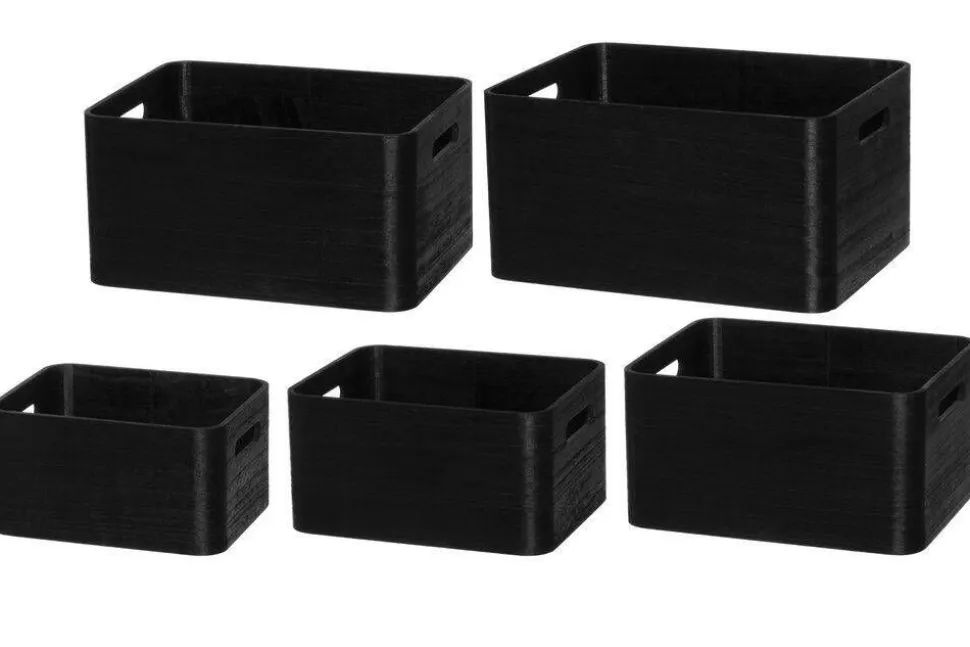 4Living puulaatikko 32x24x16,5 cm musta