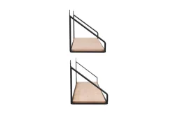 Mirrors and More seinähylly Dana musta/puu 2-pack