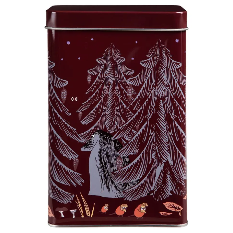 Moomin kahvipurkki Ikimetsä punainen