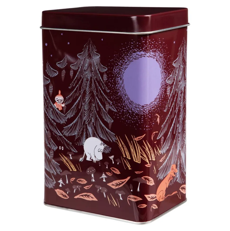 Moomin kahvipurkki Ikimetsä punainen