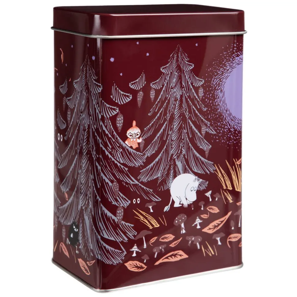 Moomin kahvipurkki Ikimetsä punainen