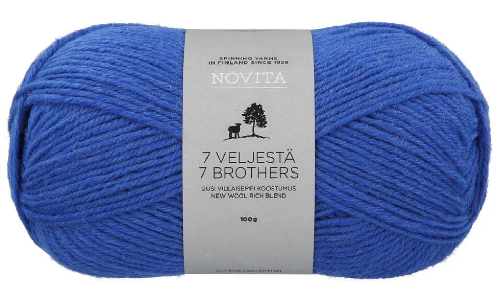 Novita 7 Veljestä lanka 100 g 136 lobelia