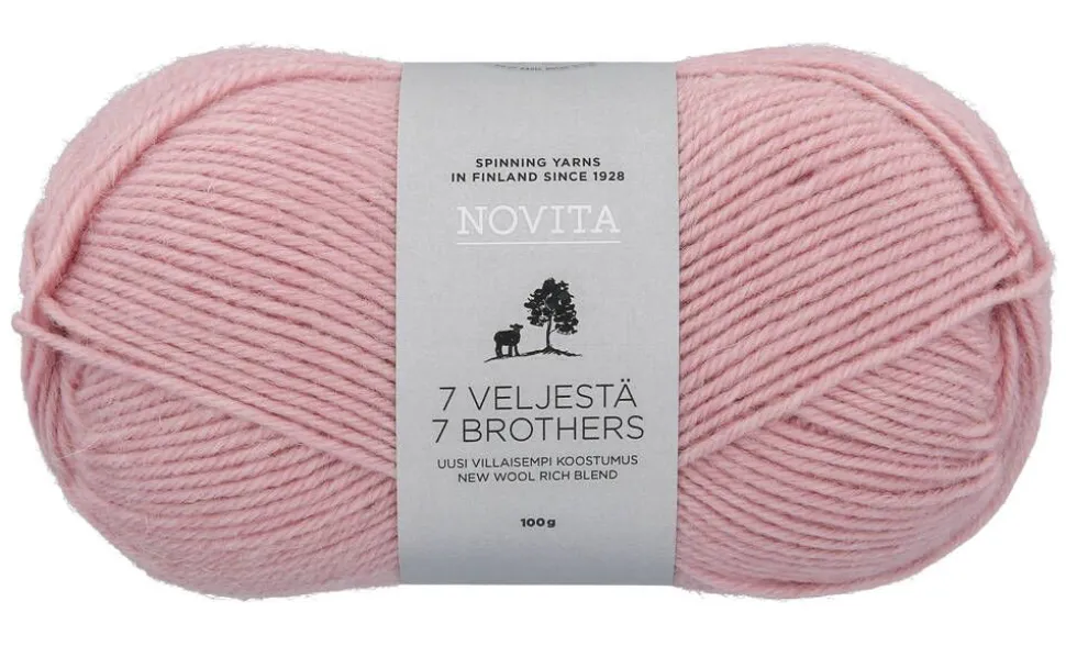 Novita 7 Veljestä lanka 100 g 053 marjapuuro