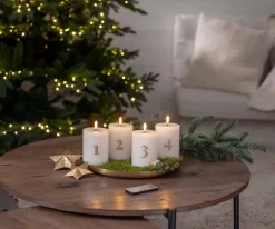 Star Trading LED-kynttilä Flamme Advent valkoinen 4 kpl