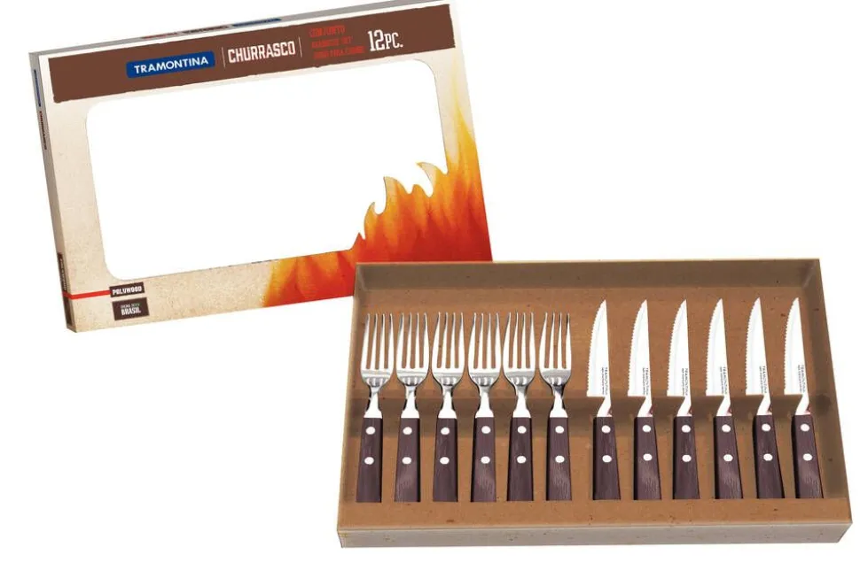 Tramontina pihviaterimet Churrasco 12 os. polywood