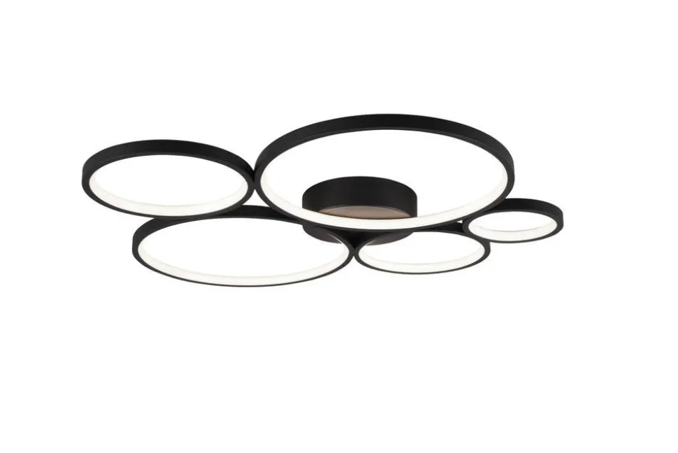 Trio Lighting kattovalaisin Rondo LED 5-os mattamusta