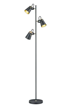 Trio Lighting lattiavalaisin Edward 3xE14 mattamusta/kulta