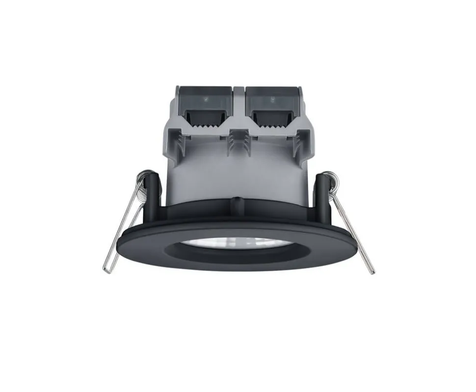 Trio Lighting LED alasvalo Zagros IP65 mattamusta pyöreä
