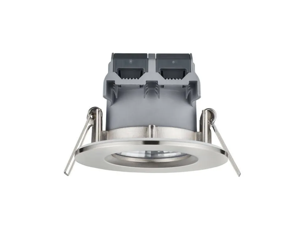 Trio Lighting LED alasvalo Zagros IP65 harjattu teräs pyöreä