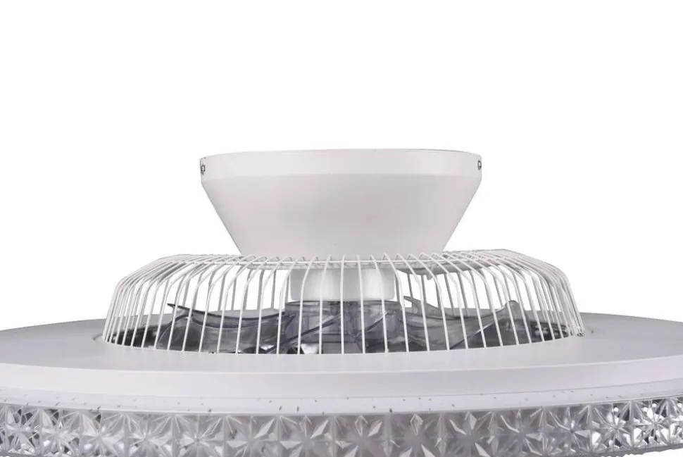 Trio Lighting LED kattotuuletin Harstad kromi starlight
