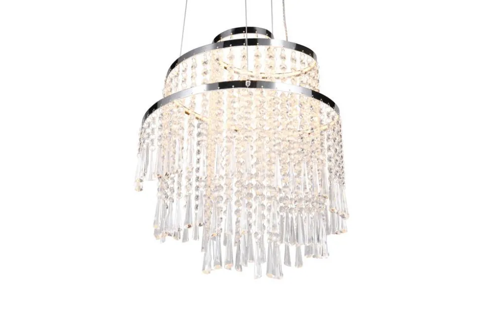 Trio Lighting LED riippuvalaisin Pomp 38 cm kromi/kirkas