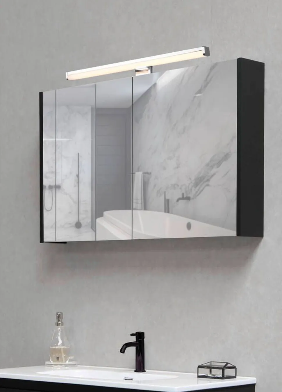 Trio Lighting LED seinävalaisin Lino H2O 40 cm kromi
