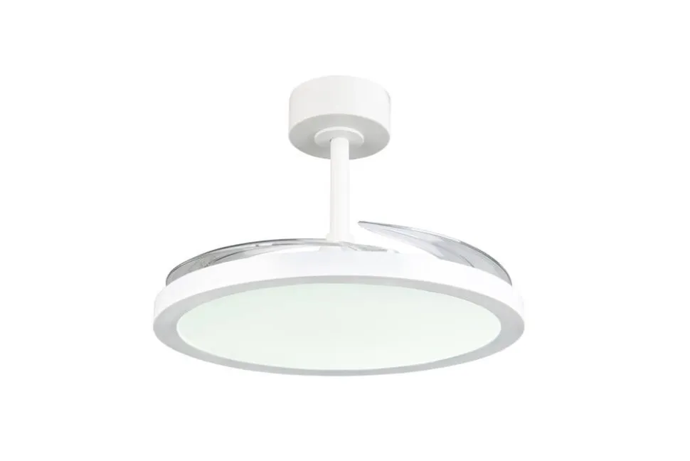 Trio Lighting LED tuuletinkattovalaisin Kasfjord mattavalkoi