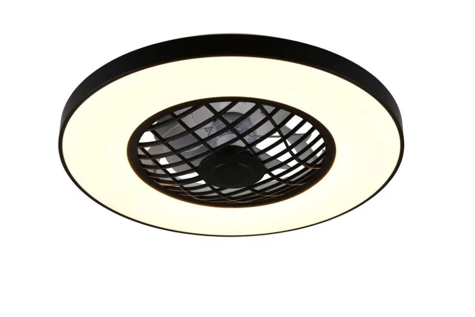 Trio Lighting LED tuuletinkattovalaisin Linköping musta RGB