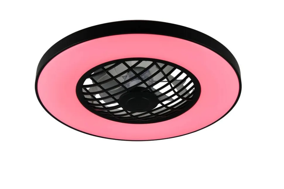 Trio Lighting LED tuuletinkattovalaisin Linköping musta RGB