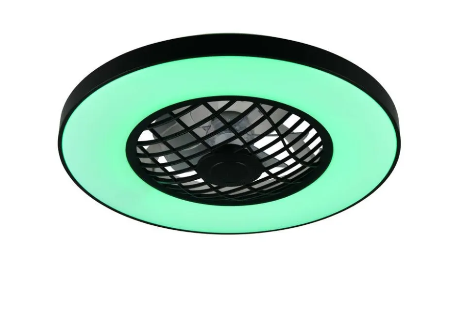 Trio Lighting LED tuuletinkattovalaisin Linköping musta RGB