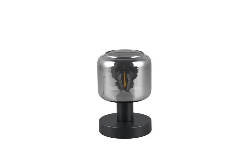 Trio Lighting pöytävalaisin Mataro E14 mattamusta/savu