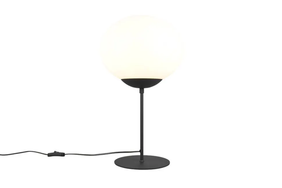 Trio Lighting pöytävalaisin Fomento E27 mattamusta/valkoinen