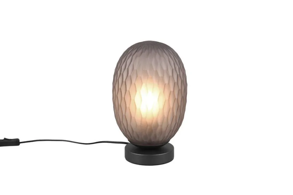 Trio Lighting pöytävalaisin Facette E27 mattamusta/savu