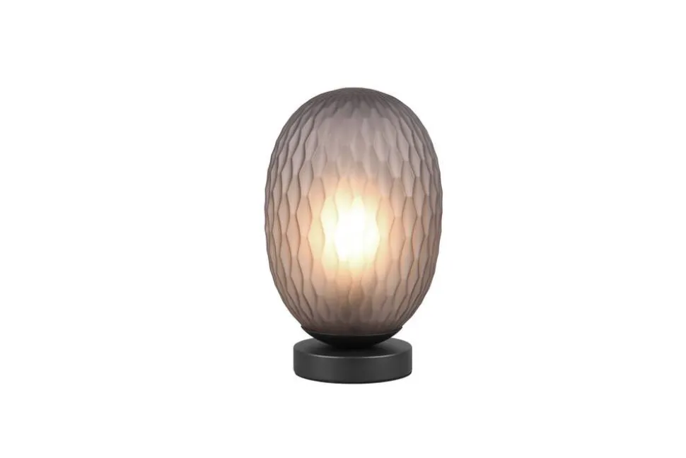 Trio Lighting pöytävalaisin Facette E27 mattamusta/savu