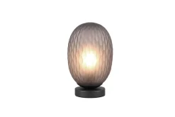 Trio Lighting pöytävalaisin Facette E27 mattamusta/savu