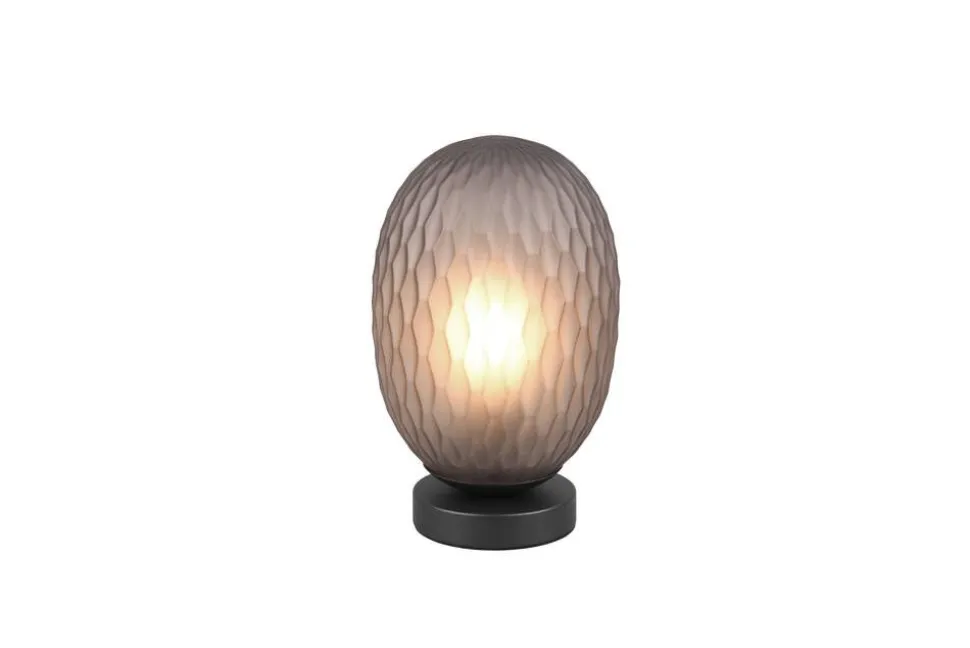 Trio Lighting pöytävalaisin Facette E27 mattamusta/savu