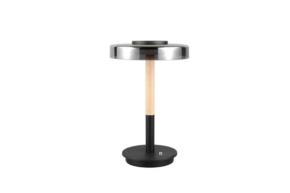 Trio Lighting pöytävalaisin Celeste LED mattamusta/kromattu/