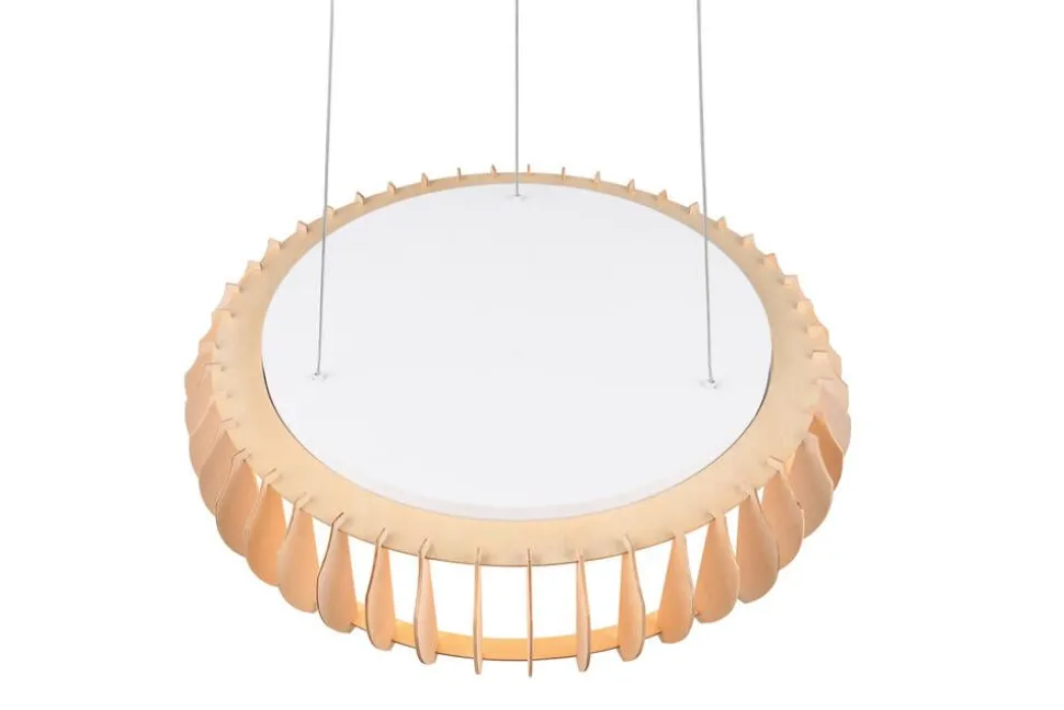 Trio Lighting riippuvalaisin Monte LED 60 cm valkoinen/puu