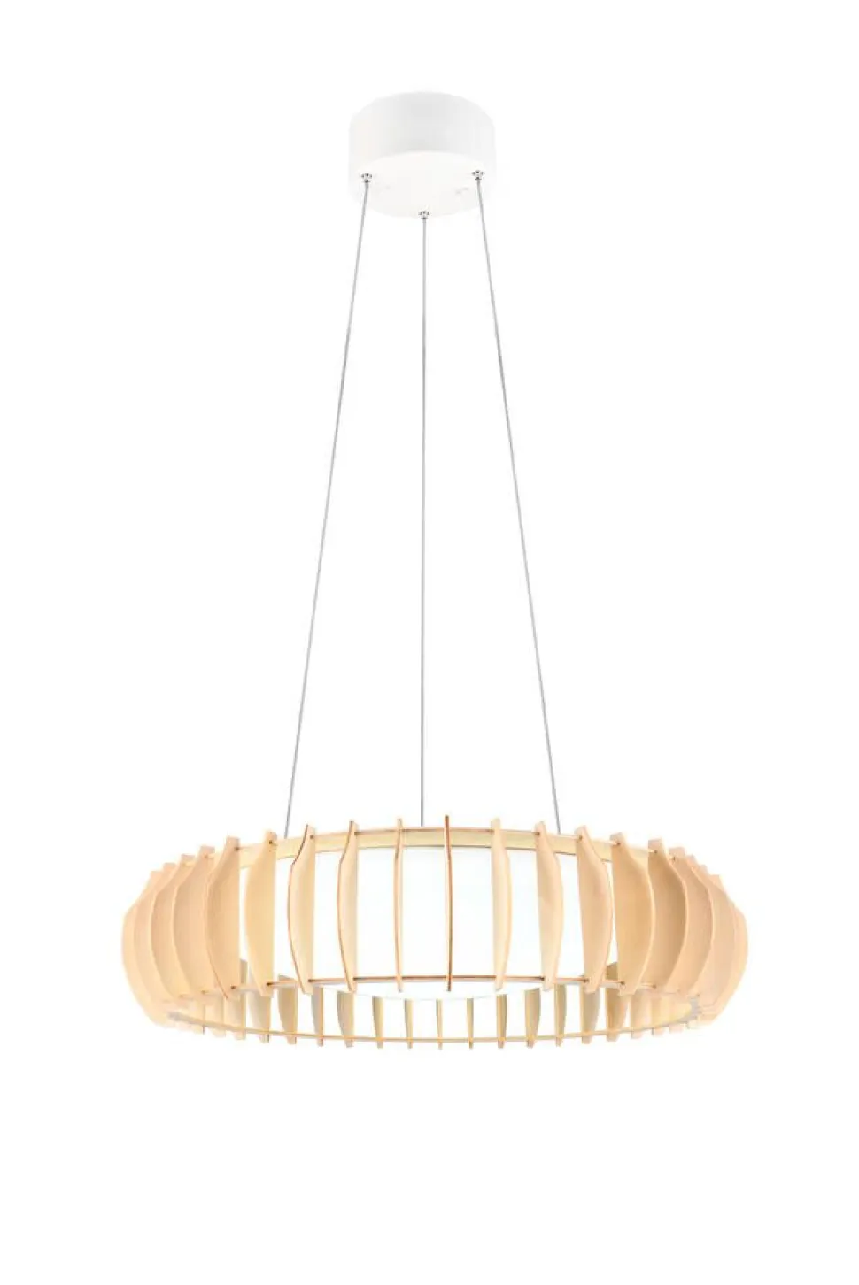 Trio Lighting riippuvalaisin Monte LED 60 cm valkoinen/puu