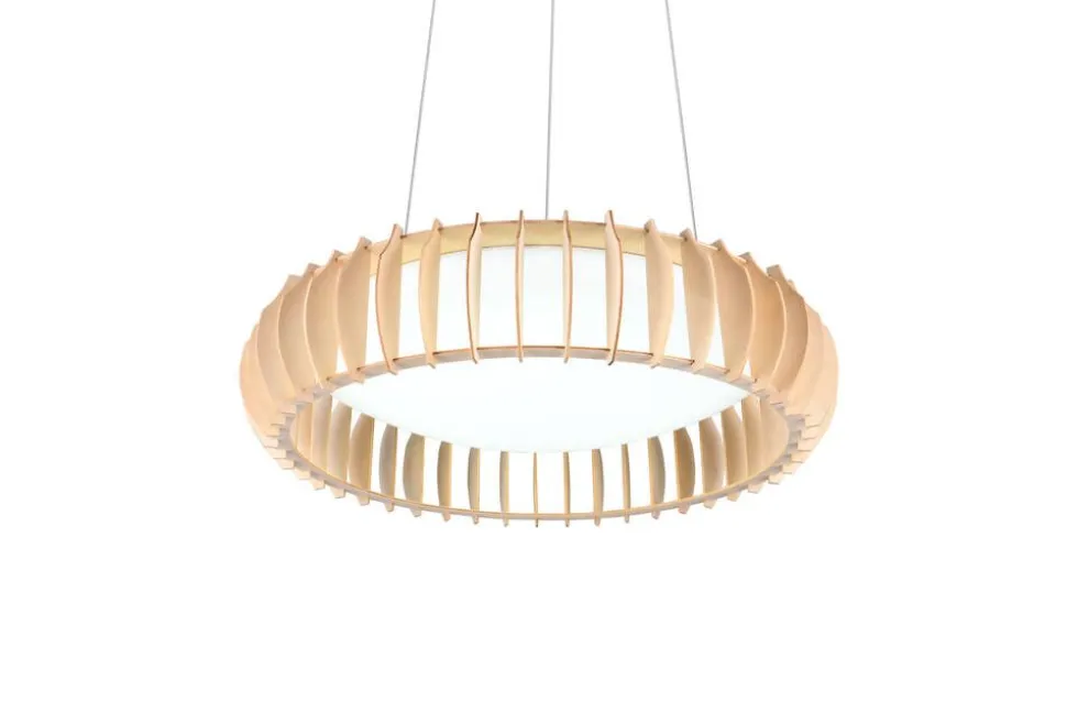 Trio Lighting riippuvalaisin Monte LED 60 cm valkoinen/puu