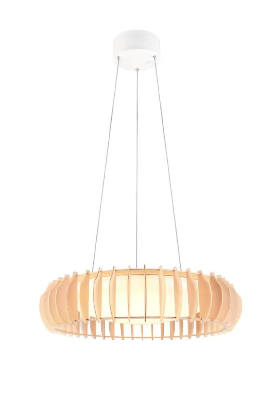 Trio Lighting riippuvalaisin Monte LED 60 cm valkoinen/puu