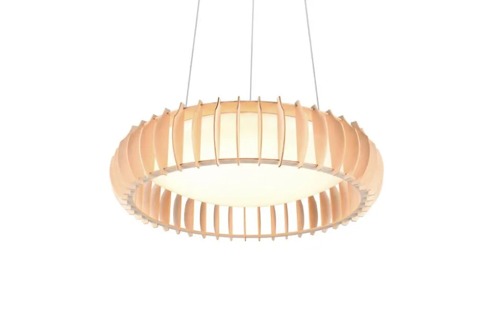 Trio Lighting riippuvalaisin Monte LED 60 cm valkoinen/puu