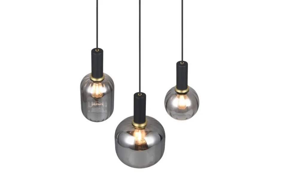Trio Lighting riippuvalaisin Diva 3-os E27 mattamusta/kromat