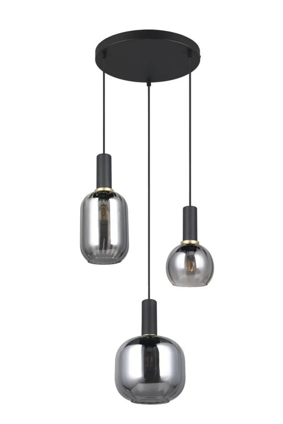 Trio Lighting riippuvalaisin Diva 3-os E27 mattamusta/kromat