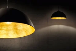Trio Lighting riippuvalaisin Romino II E27 mattamusta/kulta
