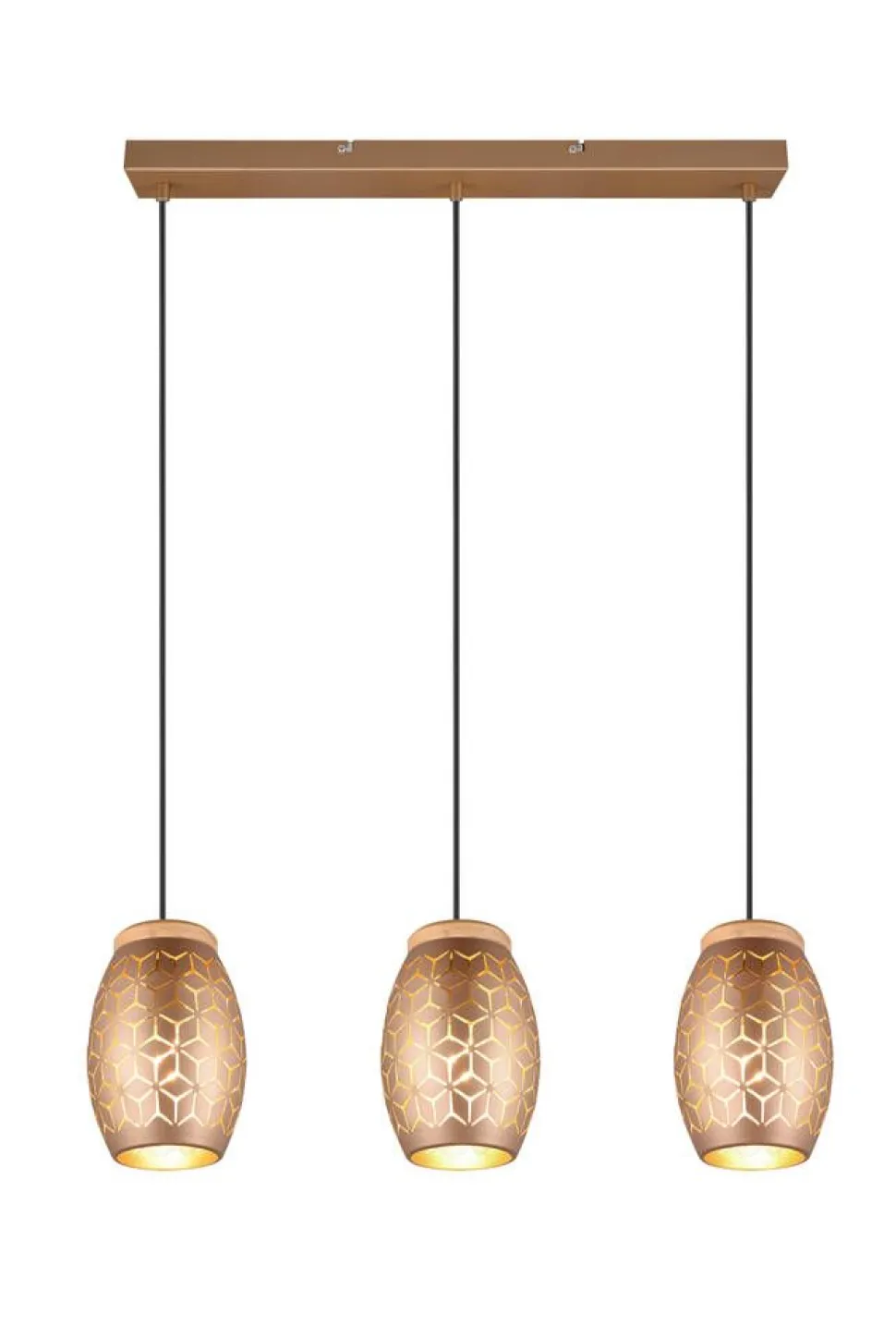 Trio Lighting riippuvalaisin Bidar 3-os E27 kahvinruskea