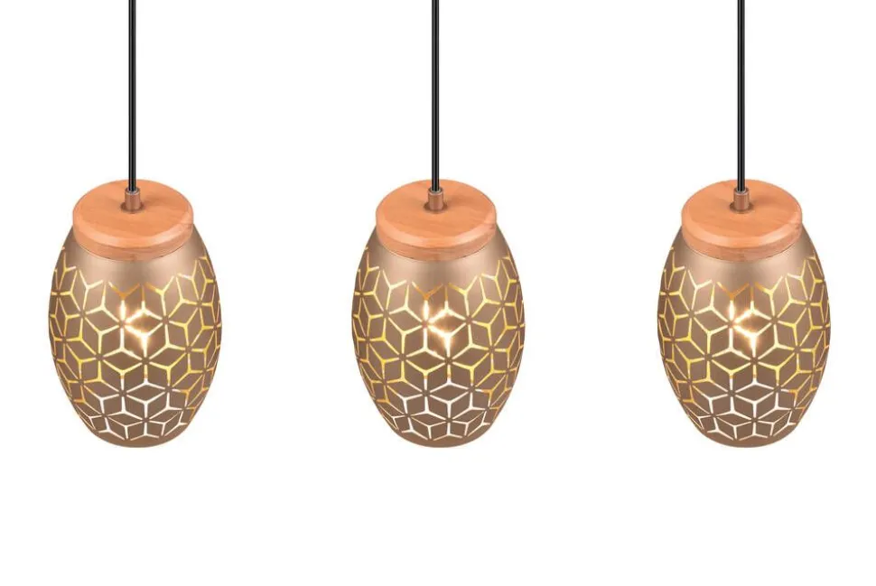 Trio Lighting riippuvalaisin Bidar 3-os E27 kahvinruskea