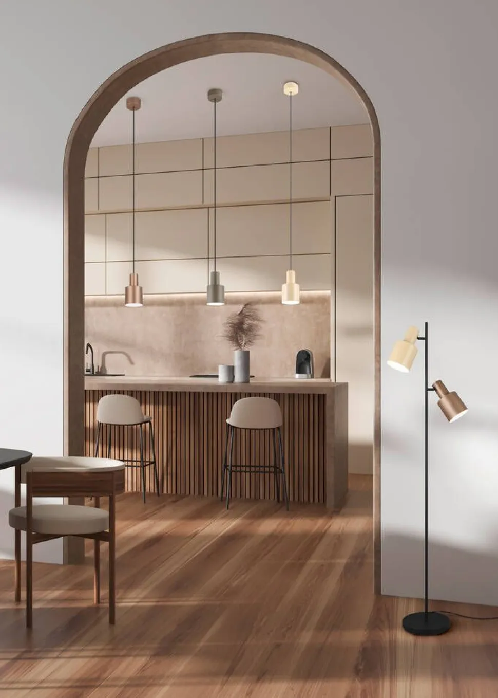 Trio Lighting riippuvalaisin Agudo 1-os E27 harmaanruskea