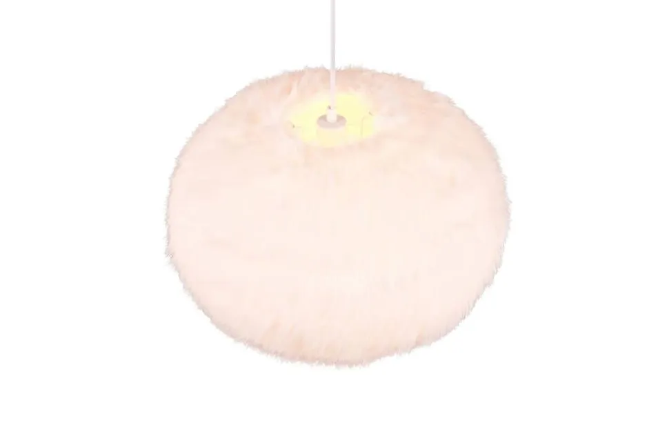 Trio Lighting riippuvalaisin Furry 50 cm E27 hiekanvalkoinen