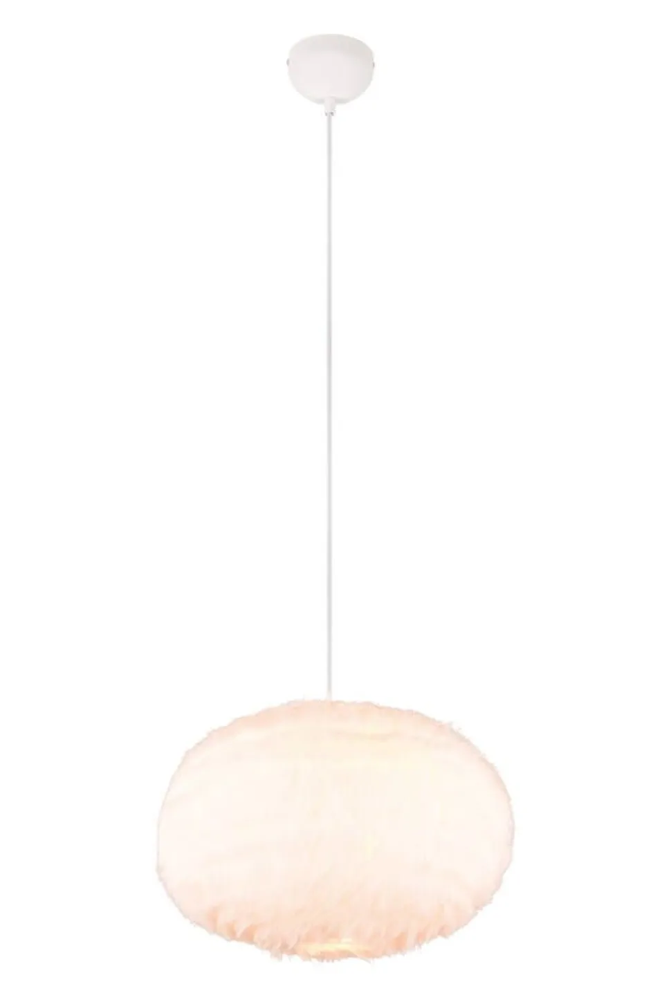 Trio Lighting riippuvalaisin Furry 50 cm E27 hiekanvalkoinen
