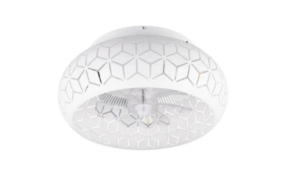 Trio Lighting tuuletinkattovalaisin Bidar 3xE27 mattavalkoin
