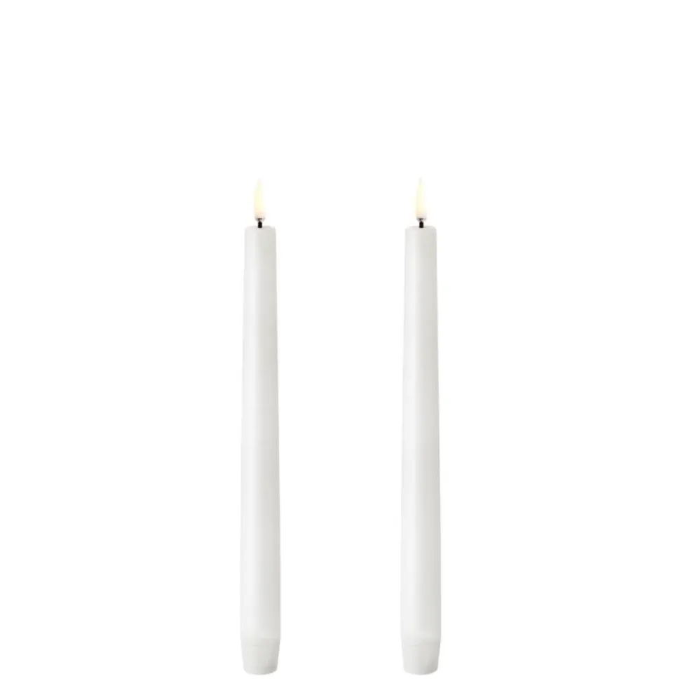 Uyuni LED kynttilä 2,3x25 cm valkea smooth 2 kpl