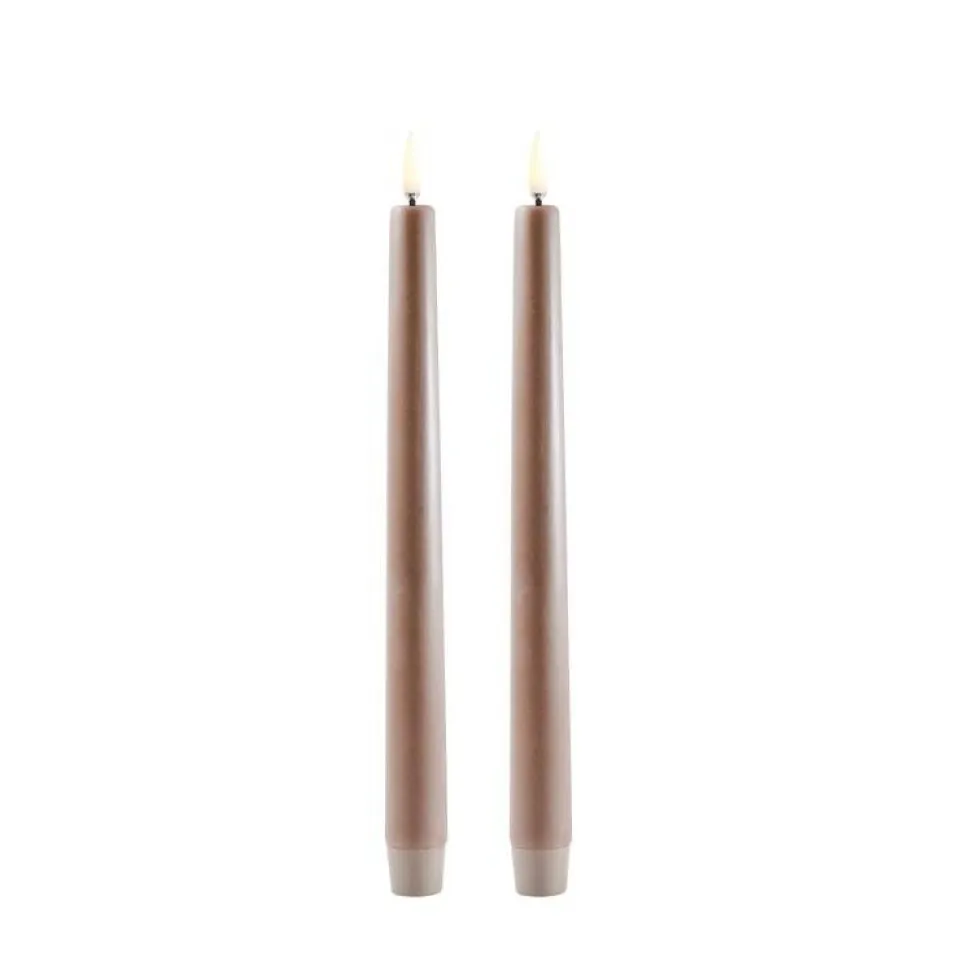 Uyuni LED-kruunukynttilä 2,3x25 cm Sandstone Smooth 2 kpl