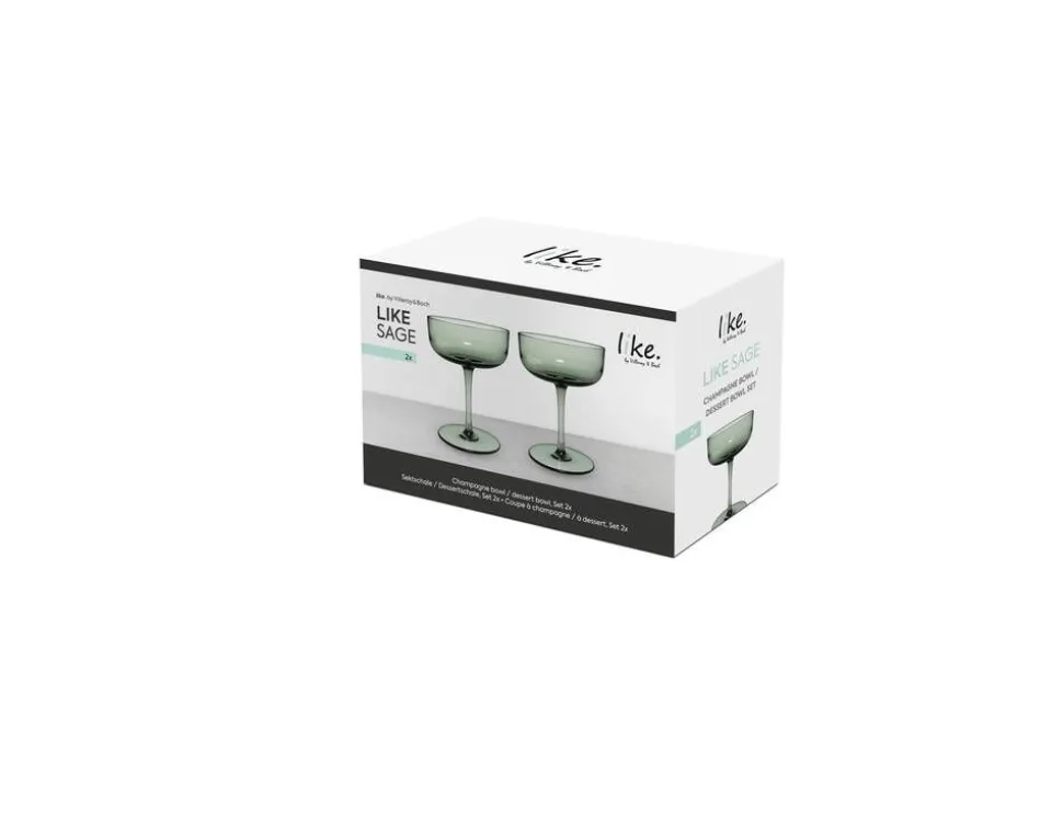 Villeroy&Boch Like Samppanjalasisetti 9x12 cm 0,1l Sage 2-os.
